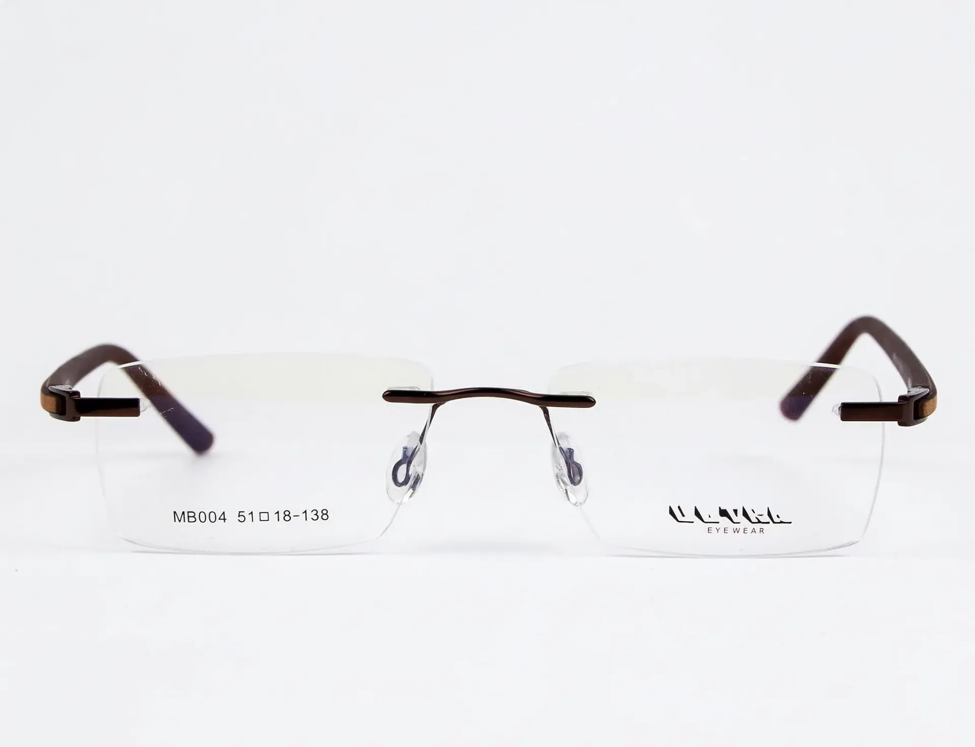 Rimless Rectangle Tech Frame-Coffee & Caramel