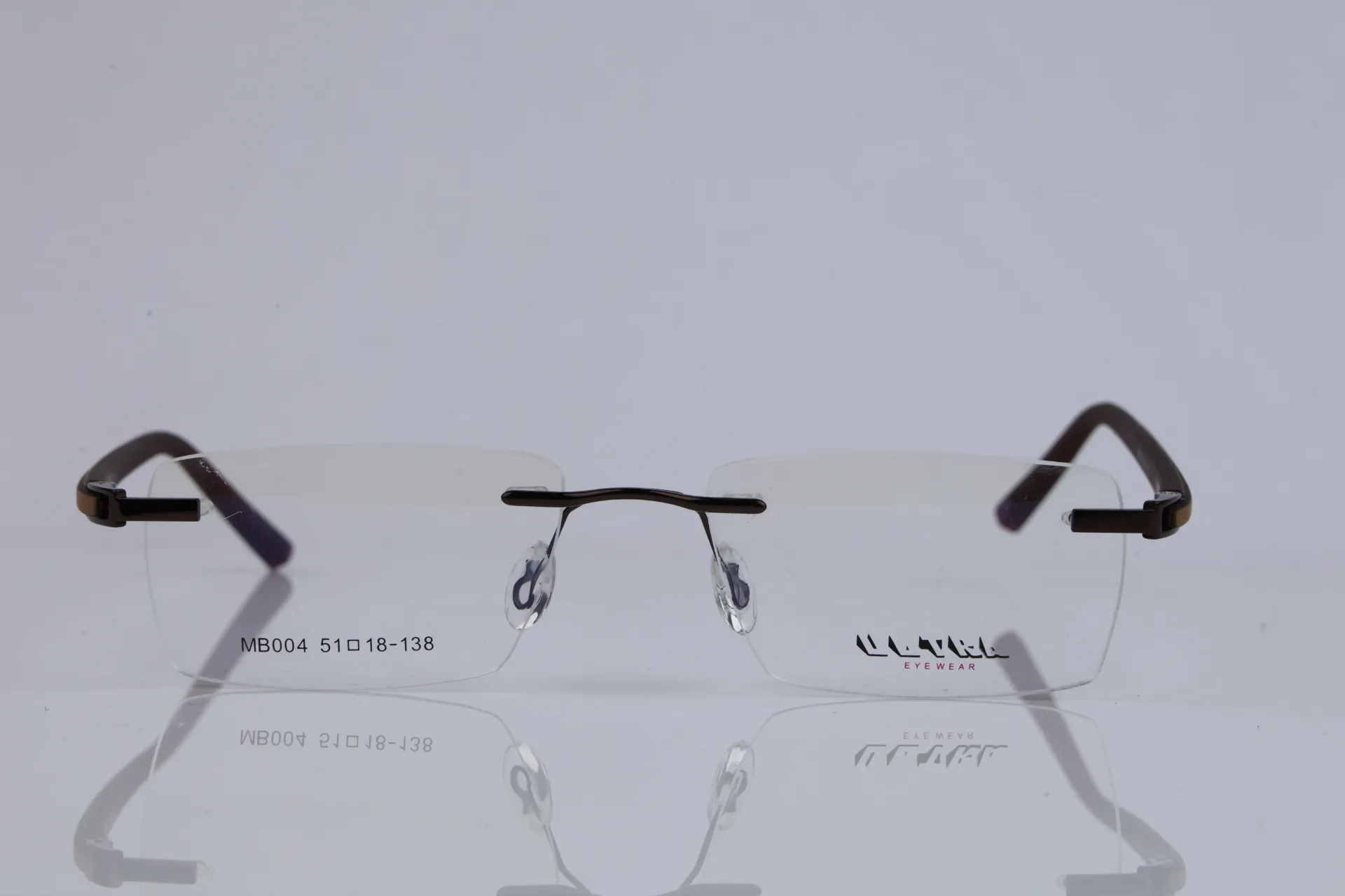 Rimless Rectangle Tech Frame-Coffee & Caramel