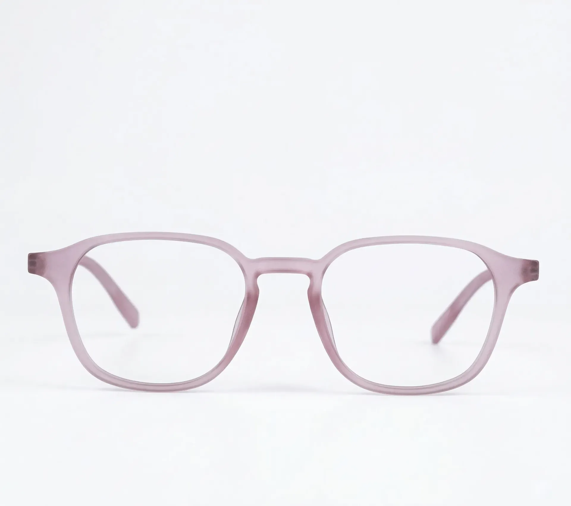 [F55] Full Rim Square Frame in Matte Frosted Rose/ Pastel Pink