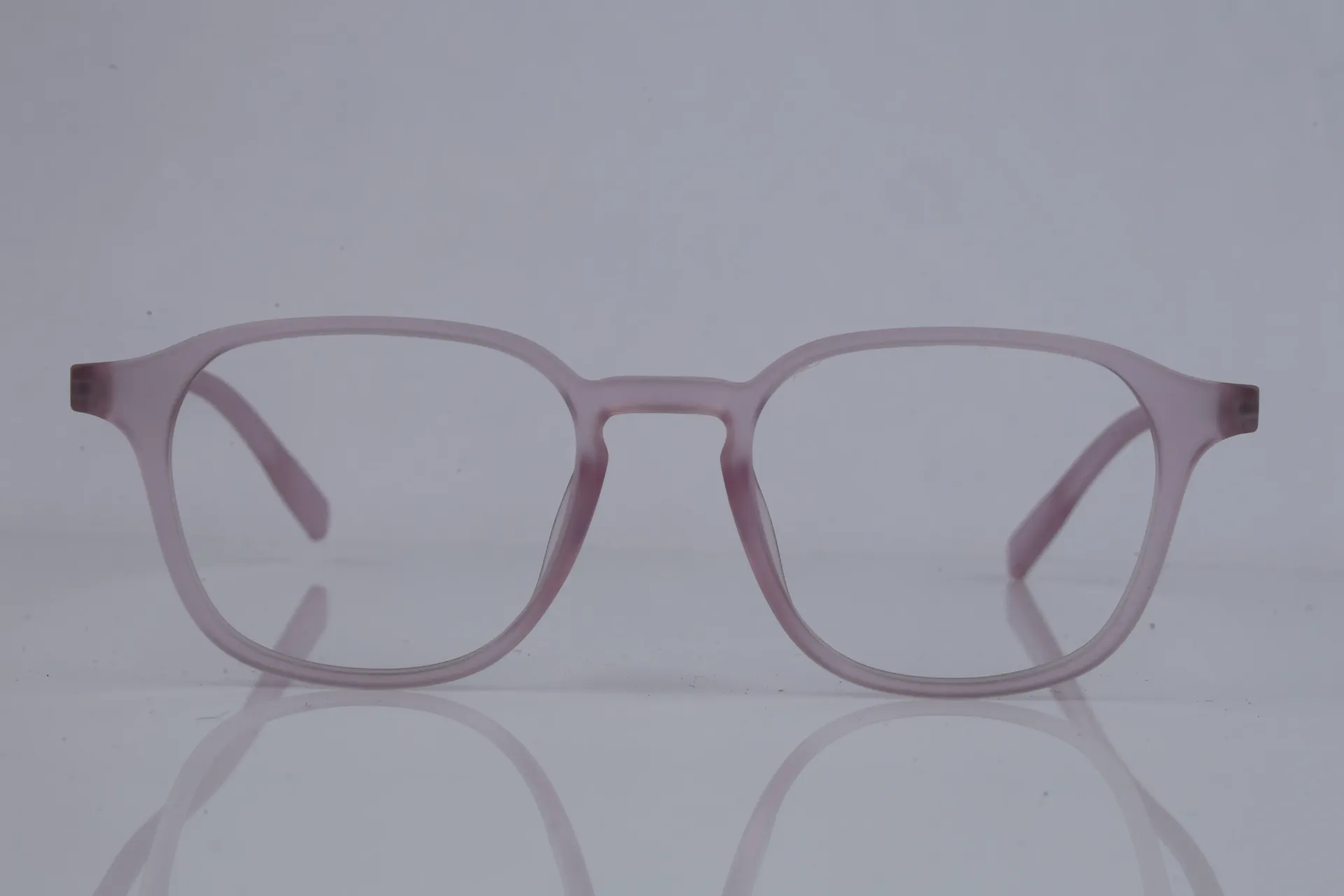 Full Rim Square Frame in Matte Frosted Rose/ Pastel Pink