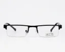 Semi-Rimless Metal Rectangle Frame in Midnight Black