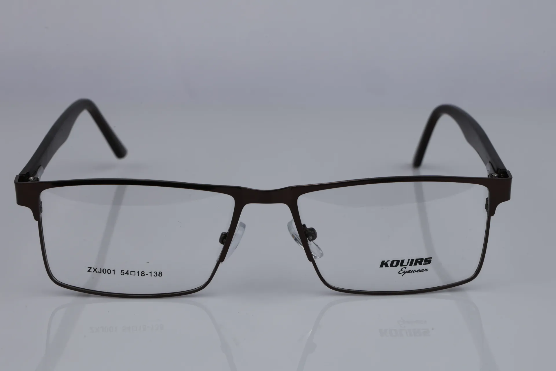 Full-Rim Metal Rectangle Frame in Deep Espresso Brown / Black