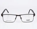 Full-Rim Metal Rectangle Frame in Deep Espresso Brown / Black