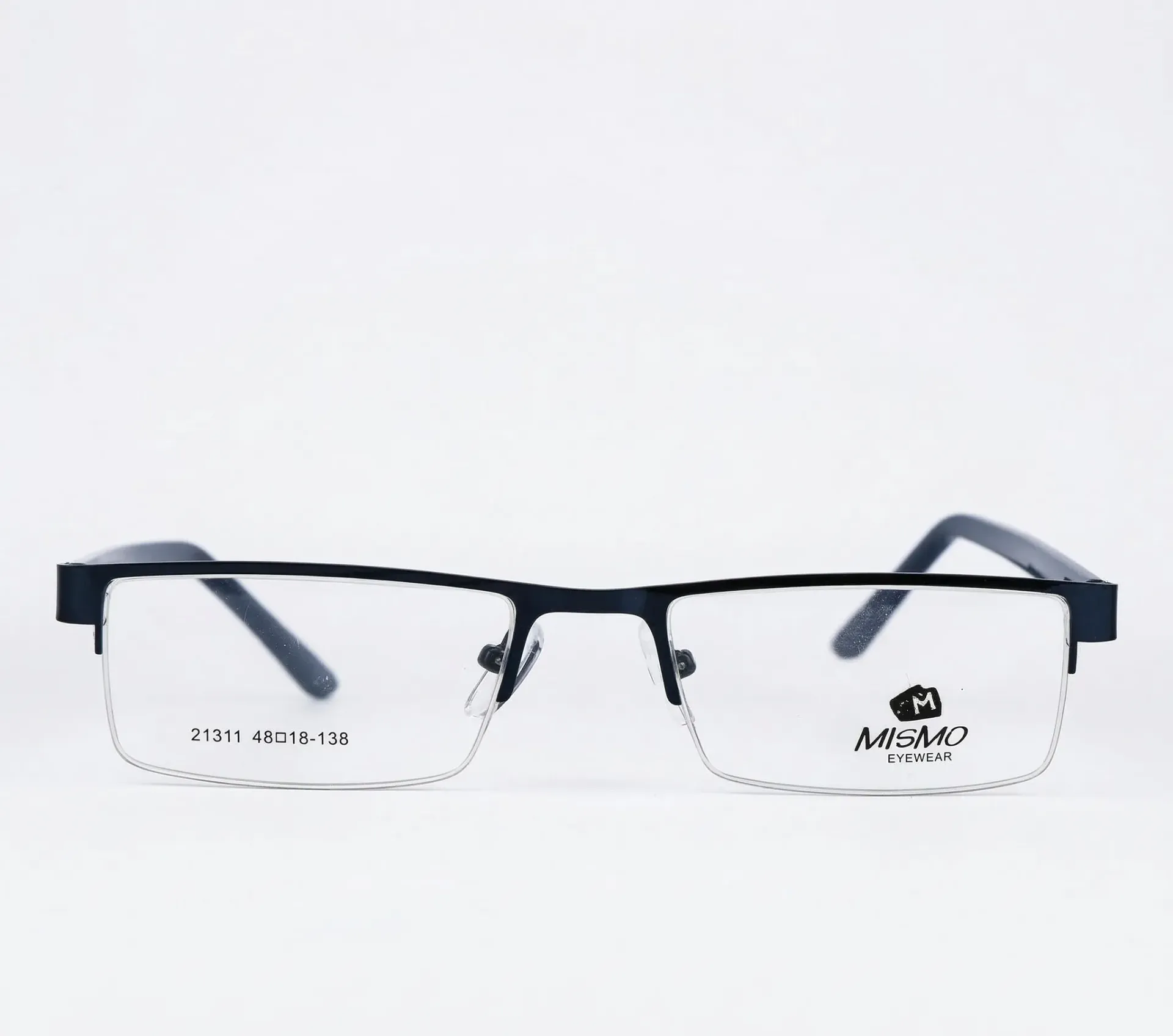 Semi-Rimless Metal Rectangle Frame-Midnight Navy