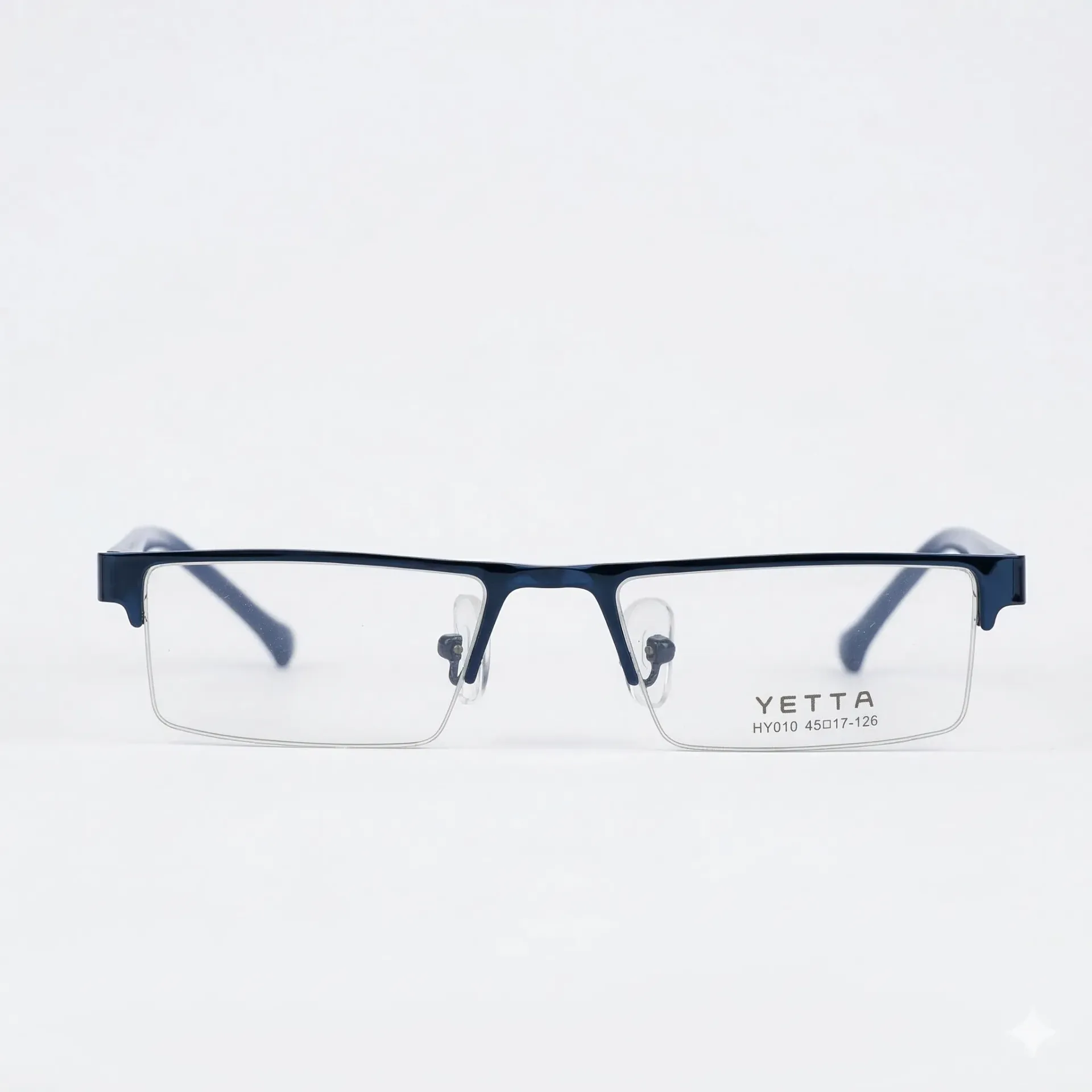 Semi-Rimless Metal Rectangle Frame-Cobalt & Deep Navy