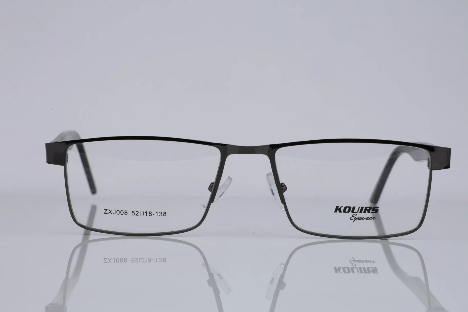 Full-Rim Metal Rectangle Frames in Gunmetal & Silver