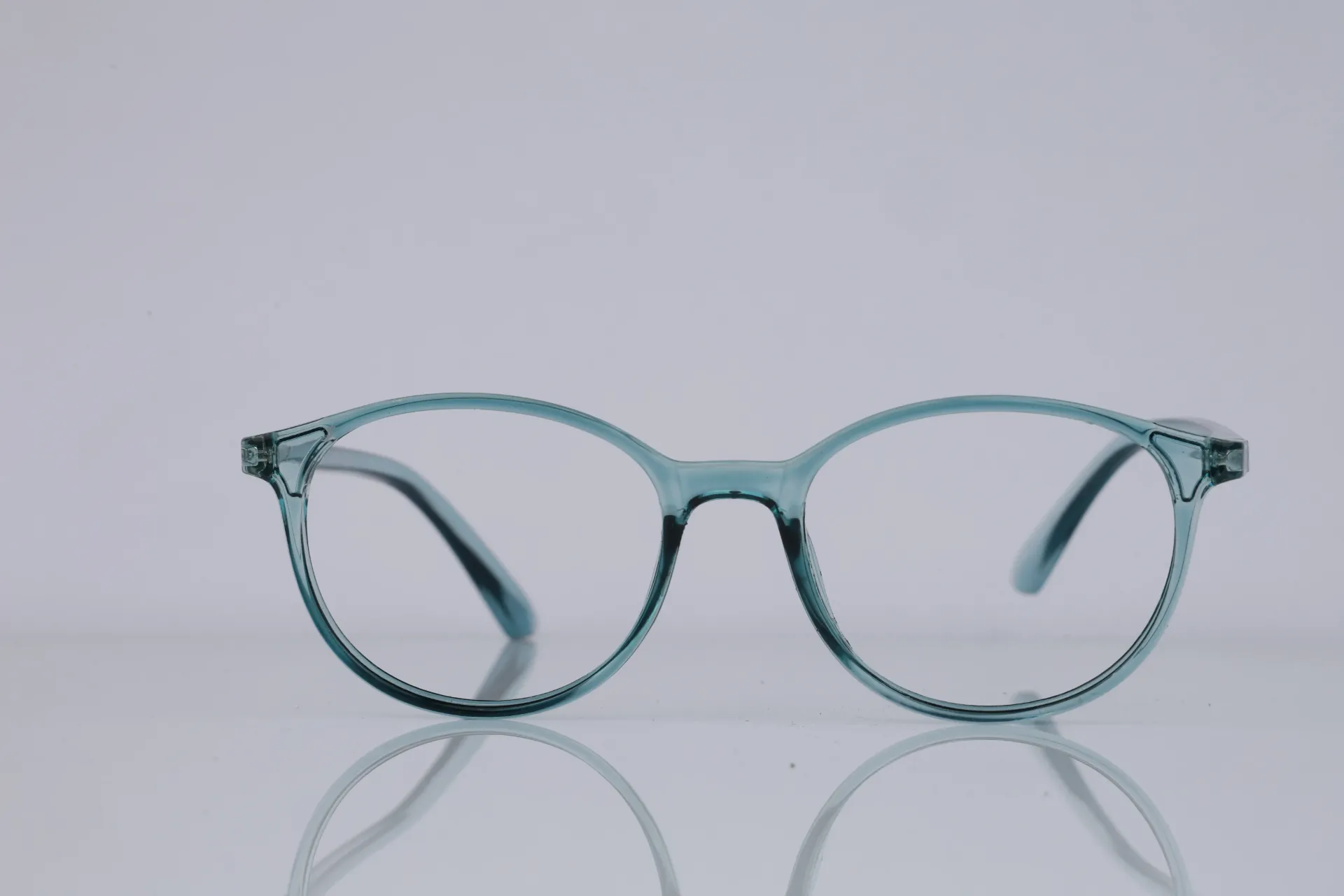 Translucent Round Acetate Frame-Crystal Azure
