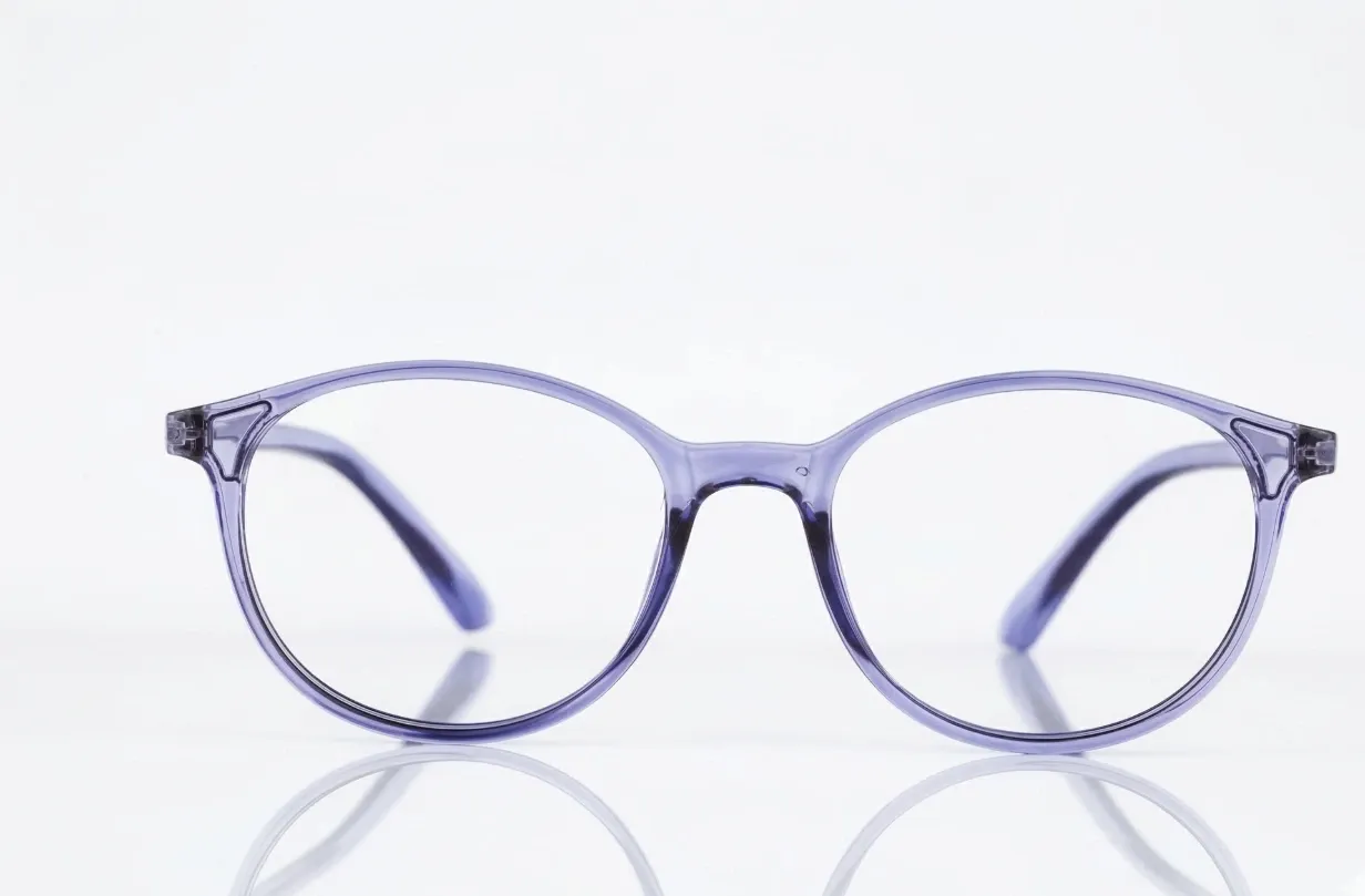 [F81] Translucent Round Acetate Frame-Crystal Lavender