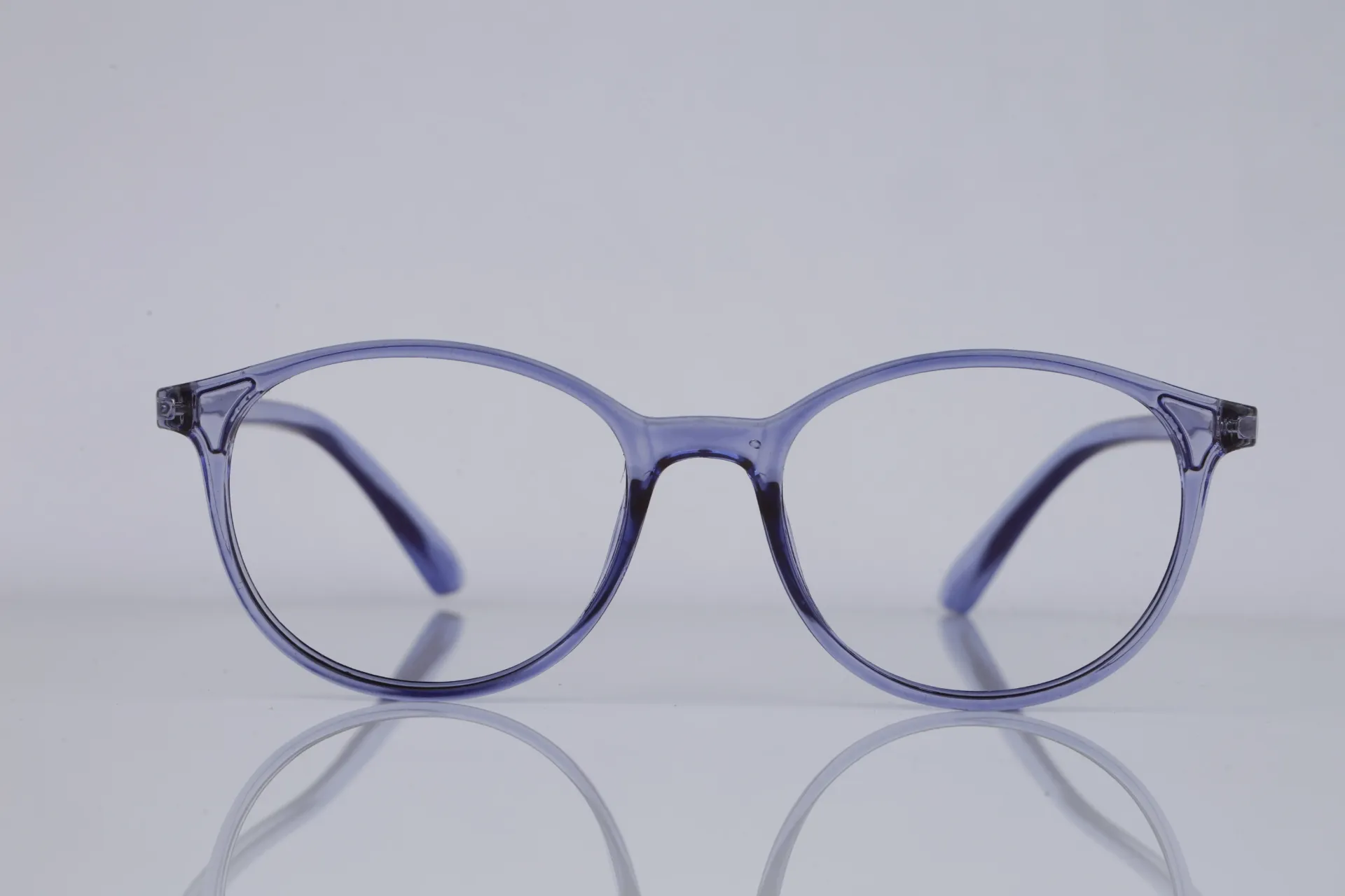 Translucent Round Acetate Frame-Crystal Lavender