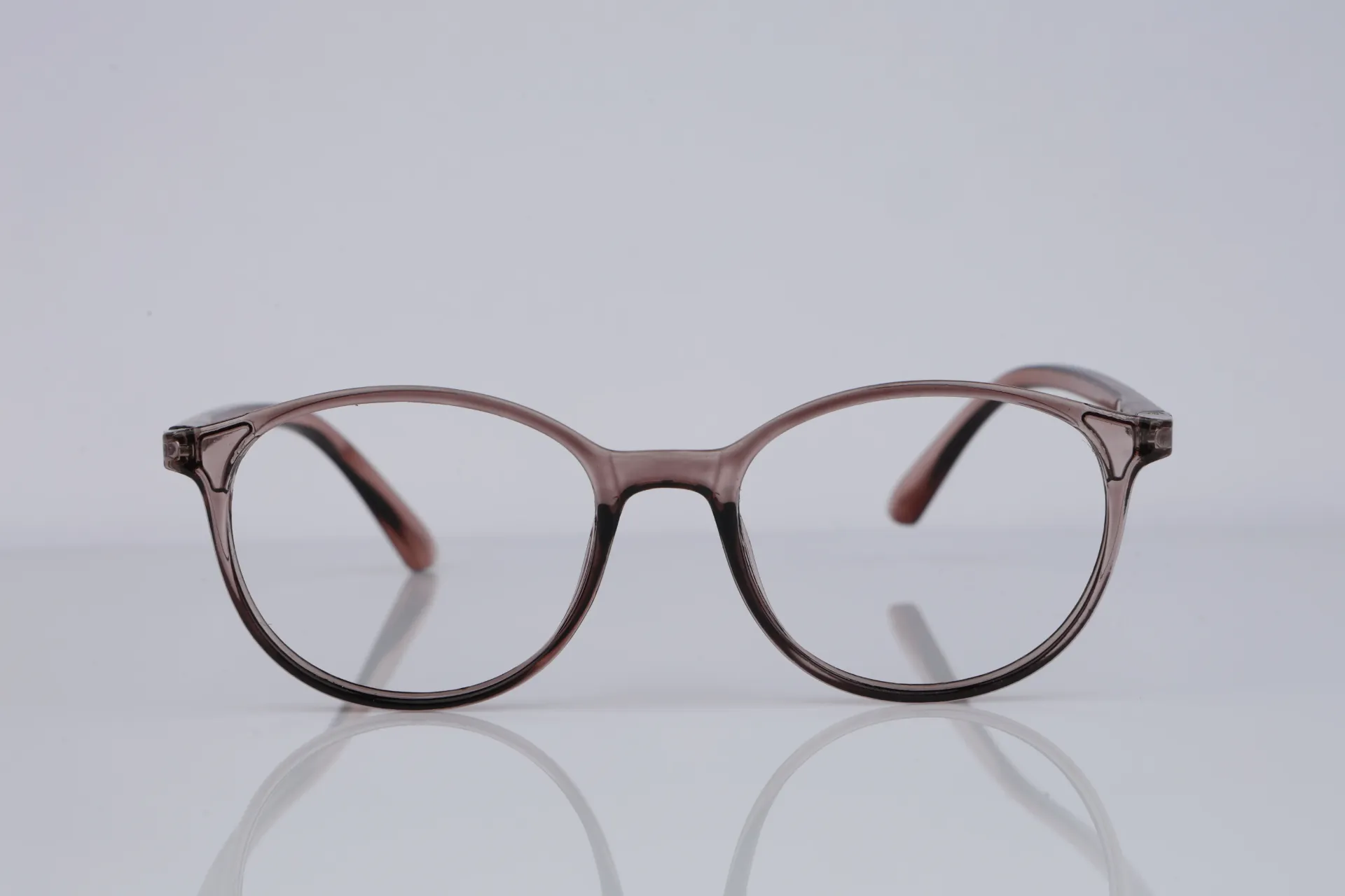 Translucent Round Acetate Frame-Crystal Rosewood