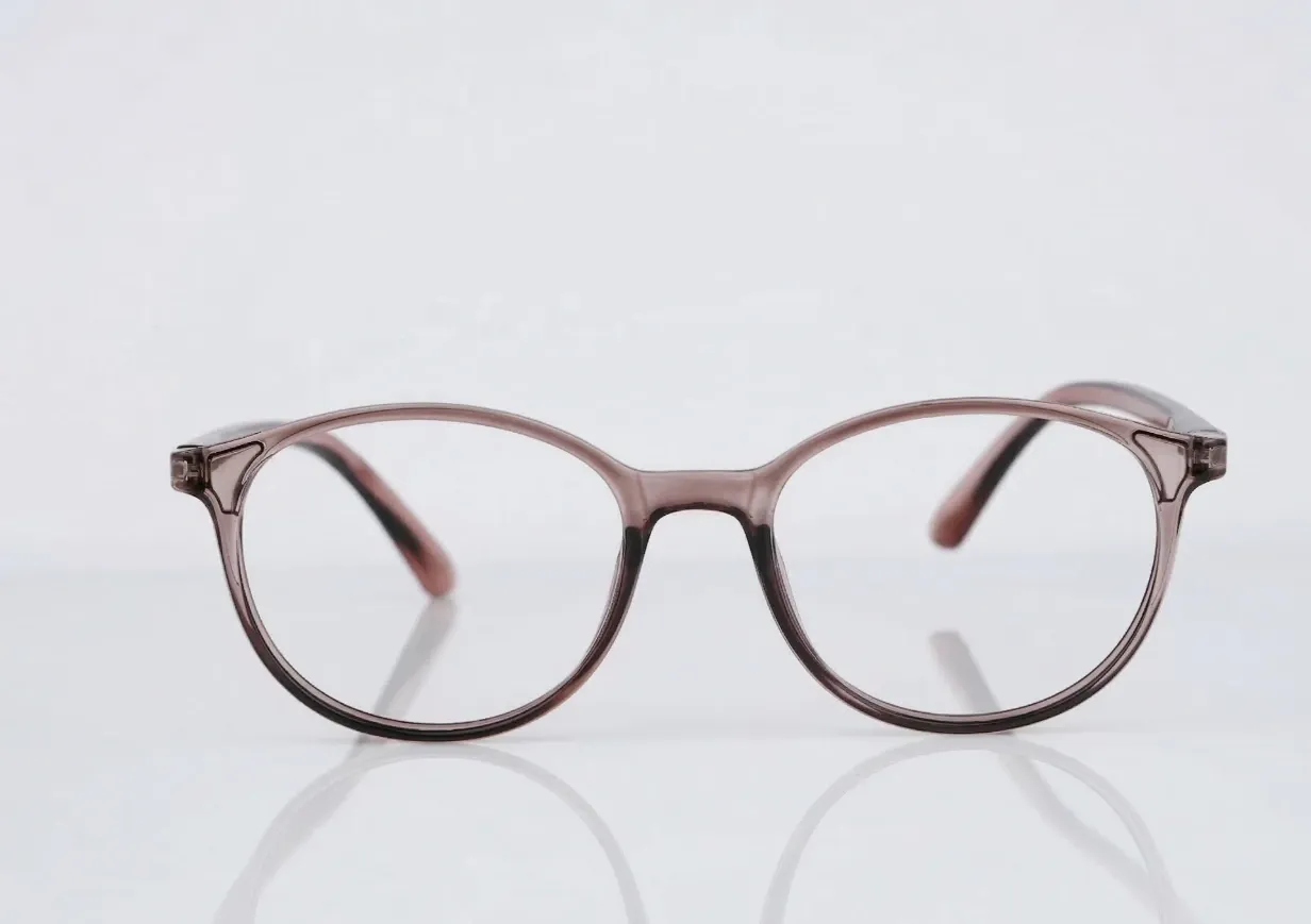 Translucent Round Acetate Frame-Crystal Rosewood