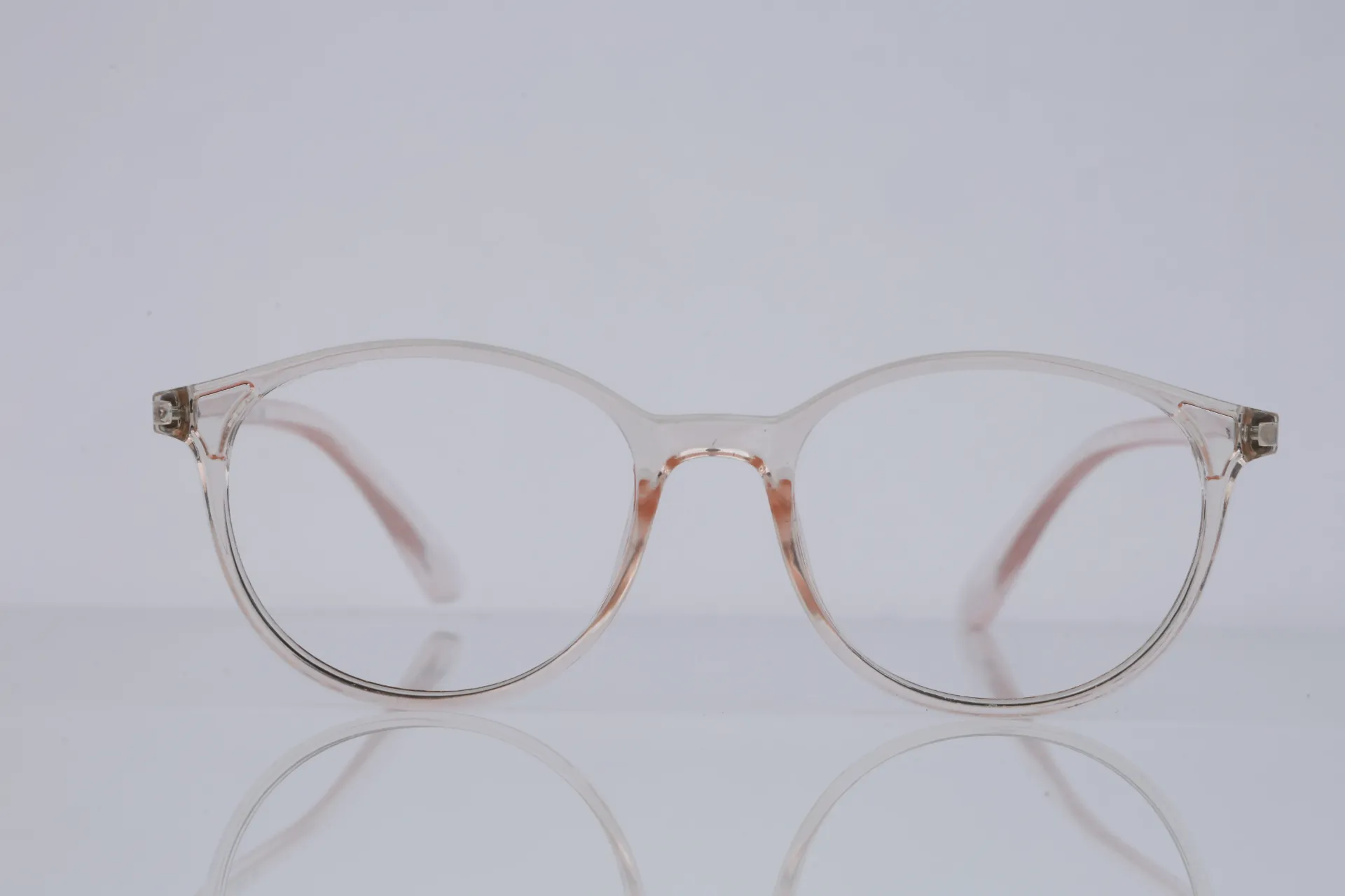 Translucent Round Acetate Frame-Crystal Petal Pink