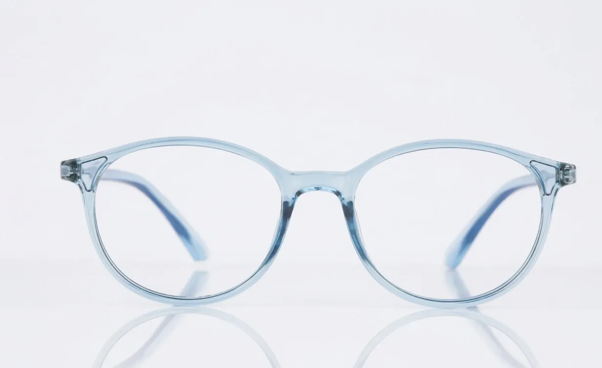 Translucent Round Acetate Frame-Crystal Sky Blue