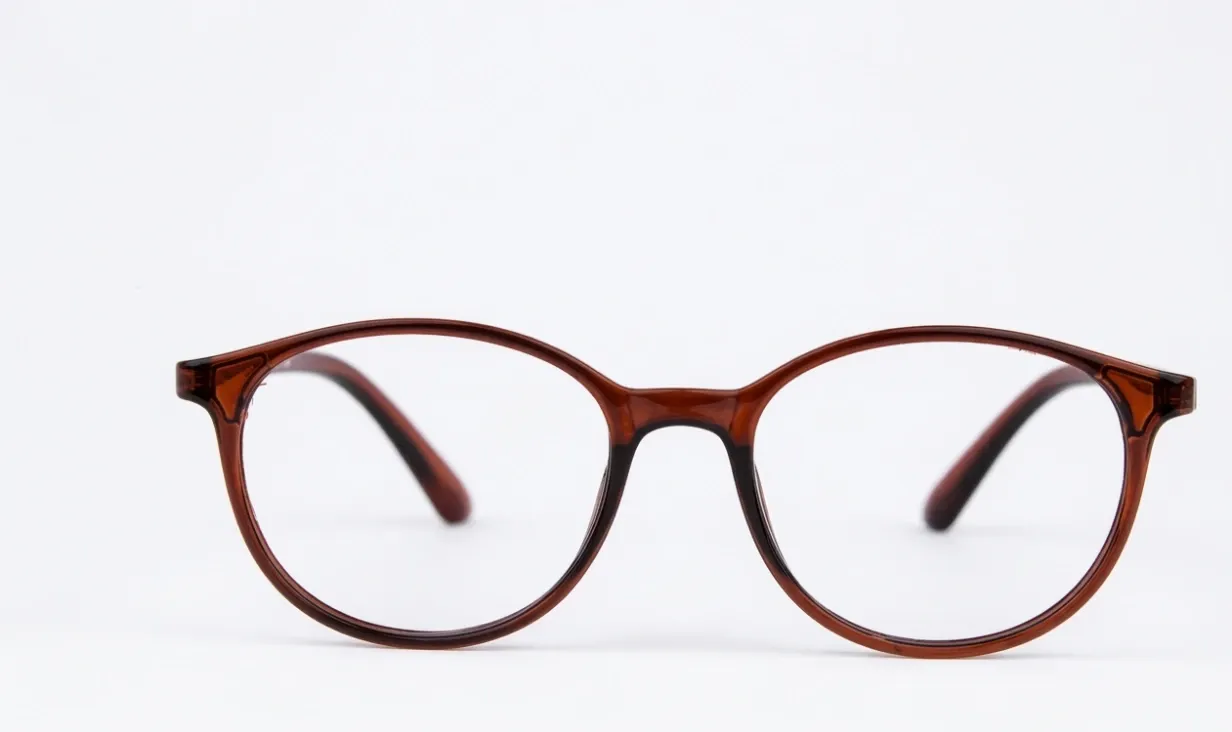 [F88] Translucent Round Acetate Frame-Crystal Amber