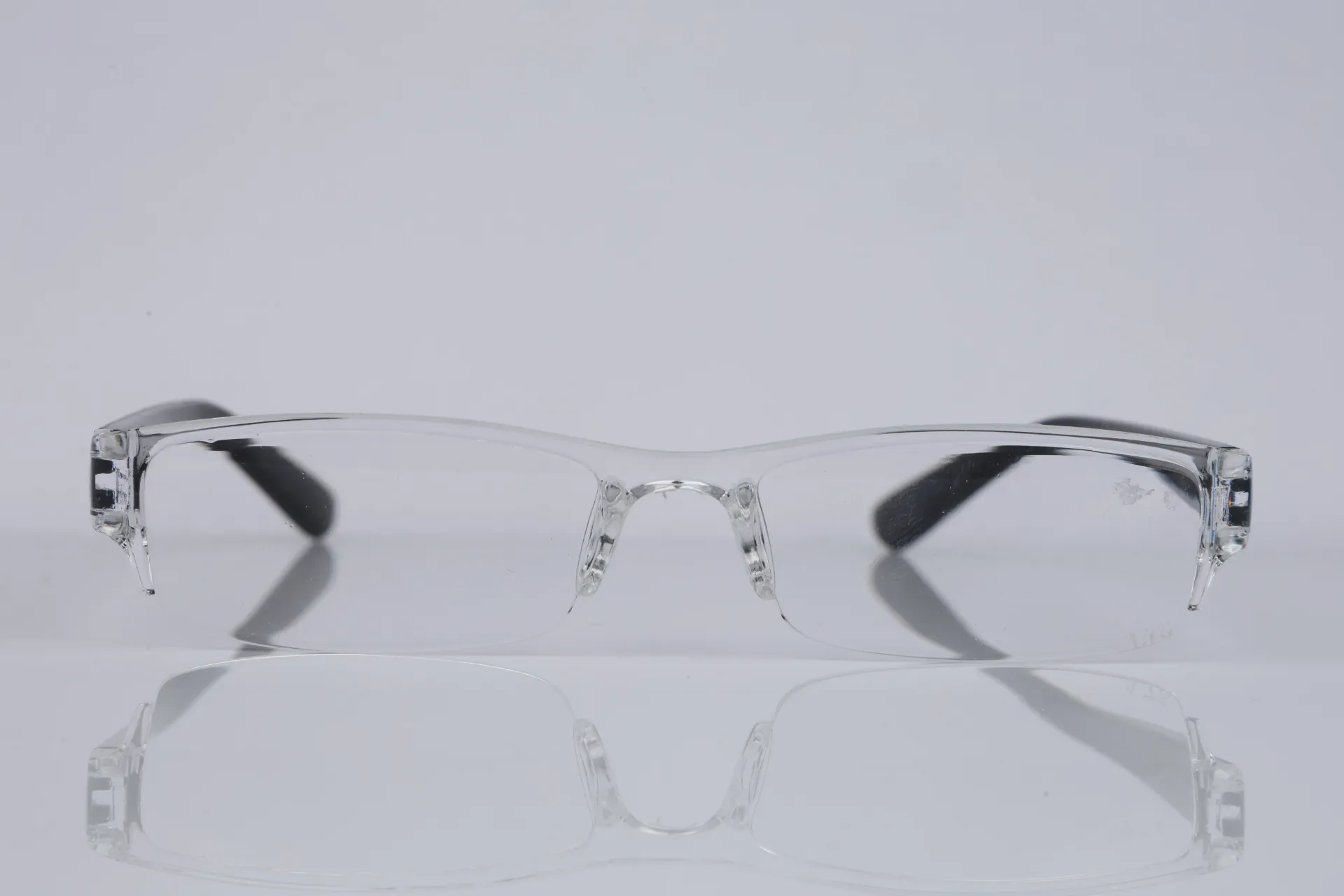 Rimless-Front Rectangular Frames-Crystal & Onyx