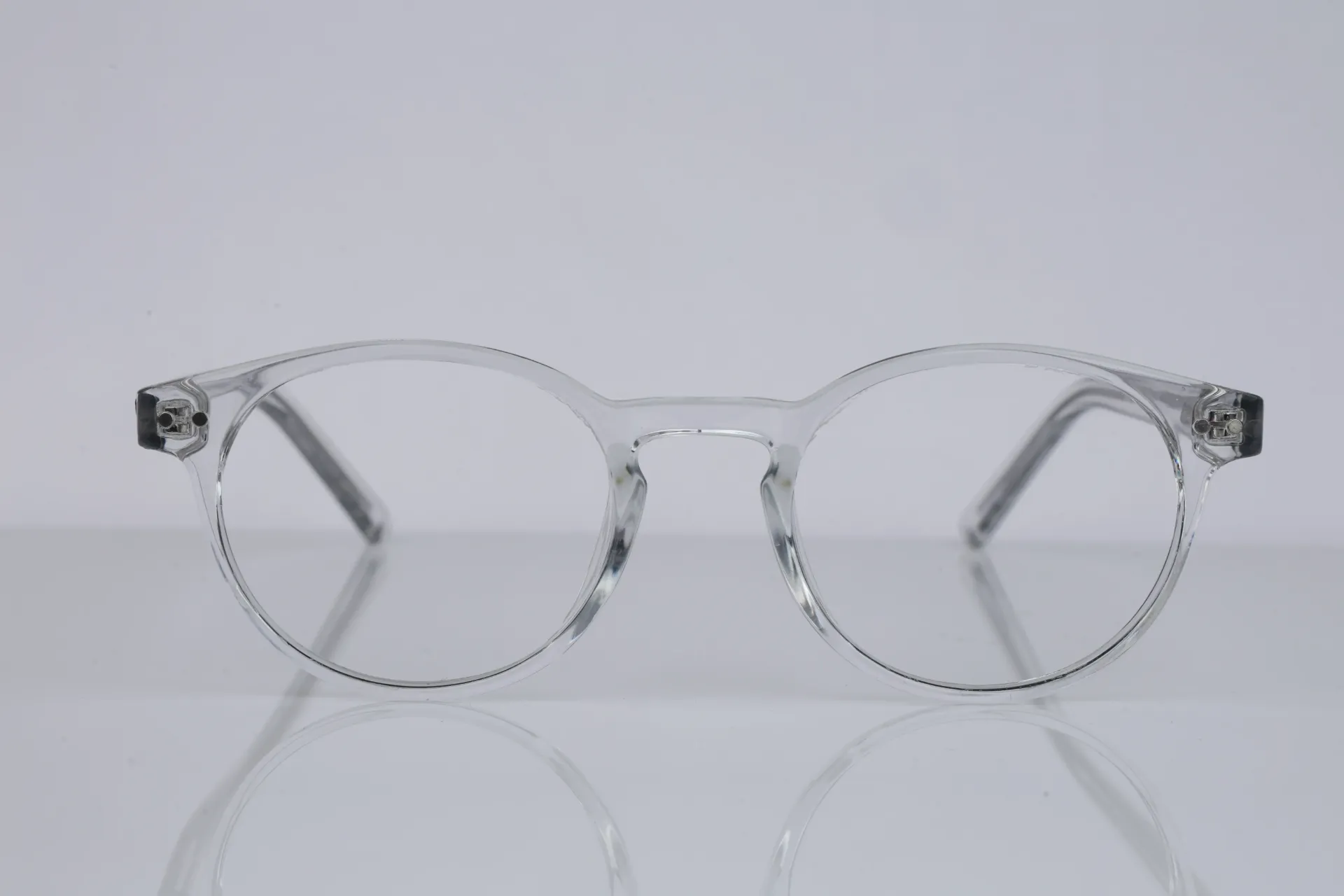 Translucent Round Acetate Frame-Crystal Diamond