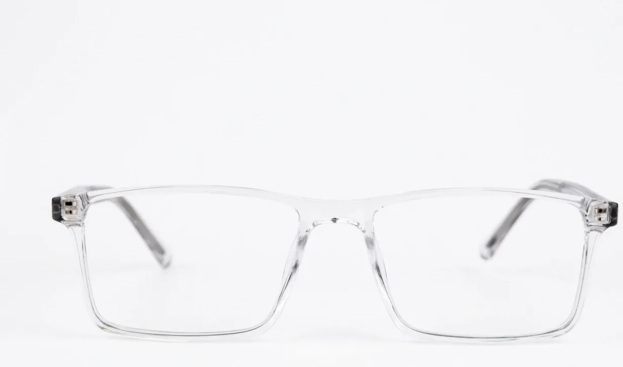 [F96] Translucent Rectangular Acetate Frame-Crystal Diamond