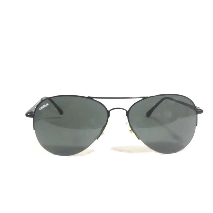 Black Pilot-Style Sunglasses with Polycarbonate UV400 Lenses